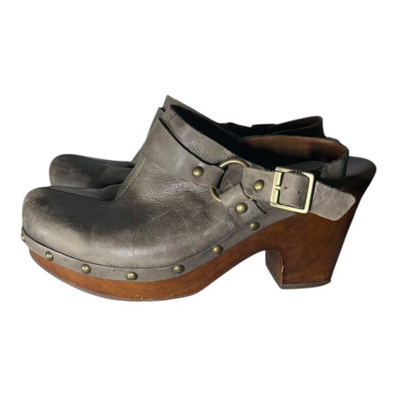 Korks Deba Clog Kork-Ease Silver Leather Slingbavk Buckle Clog Mule size 39/8 - Picture 4 of 8